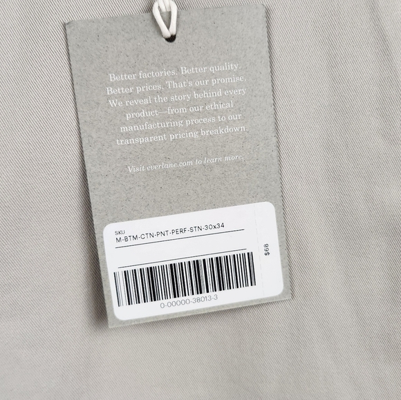 EVERLANE NWT Slim Fit Chino Uniform pants in Light Grey Men size 30×34 - Picture 6 of 7